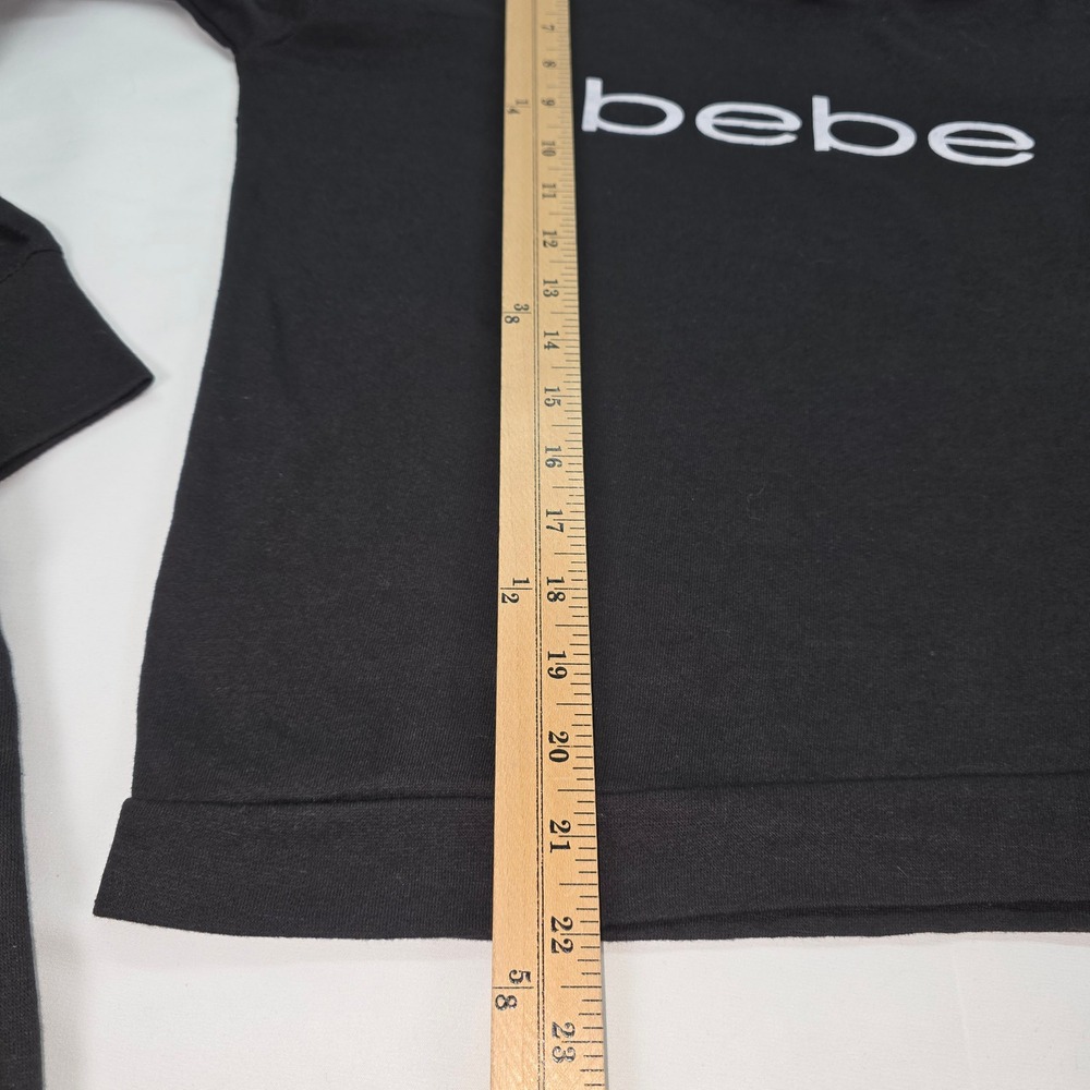 Bebe Sleepwear Women 2 Piece Pajama Set Black Logo Long Sleeve Jogger Medium NWT - Picture 7 of 7